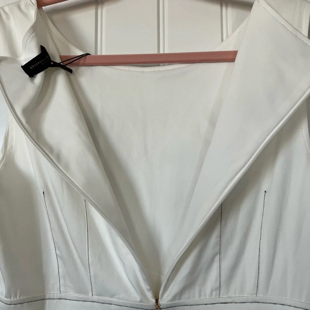 Donna Karan BEAUTIFUL white cotton sleeveless midi dress  NEW WITH TAGS. Size 10